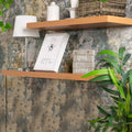 Harbour Housewares Natural Wood-Effect Floating Wall Shelf – 100cm