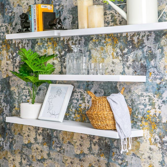 Harbour Housewares White Floating Wall Shelf – 60cm