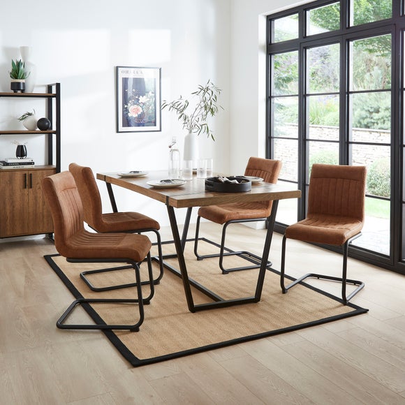 Felix Faux Leather Dining Chairs – Set of 2