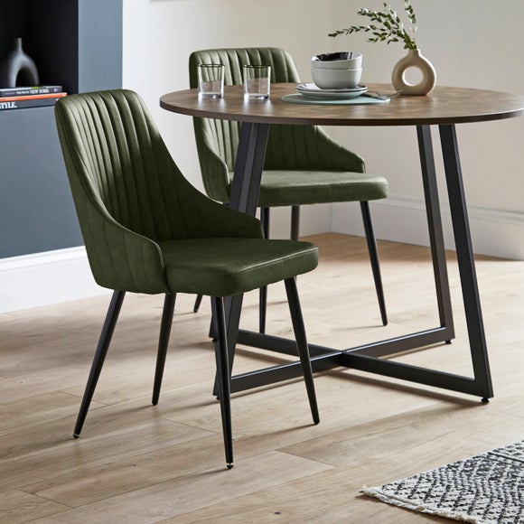 Shea Faux Leather Dining Chairs – Set of 2