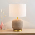 Clementine Natural Rope-Effect Table Lamp with Ivory Shade – 47cm