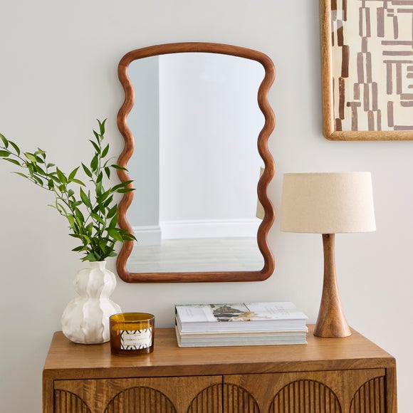 Cleo Rectangle Wiggle Wood-Framed Wall Mirror