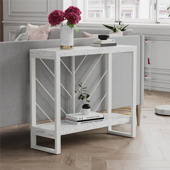 Brielle Faux Marble Console Table