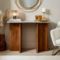 Arya Mango Wood & Real Marble Console Table