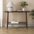 Haider Solid Acacia Wood Console Table with Storage Shelf