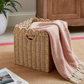 Natural Dunelm scalloped collapsible storage box, 30cm