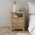 Olney 2-Drawer Bedside Cabinet – Light Oak Effect