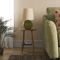 Haider Acacia Wood Side Table with Shelf