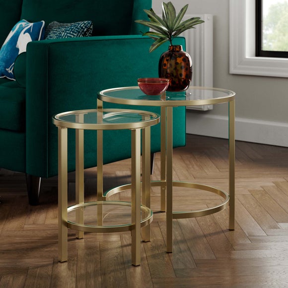 Sofia Glass Nest of Side Tables