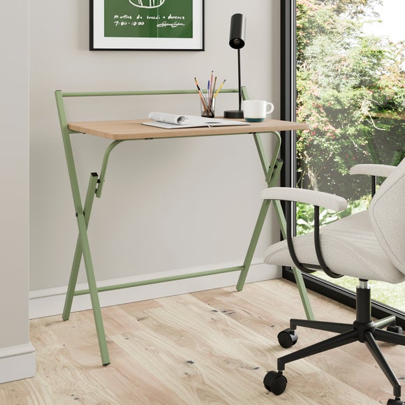 Evelyn Space-Saving Folding Desk – Oak Effect