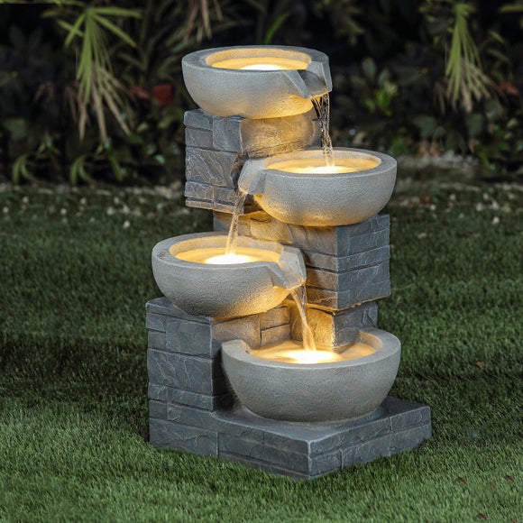 Charles Bentley Rhine Cascading Outdoor Garden Water Fountain