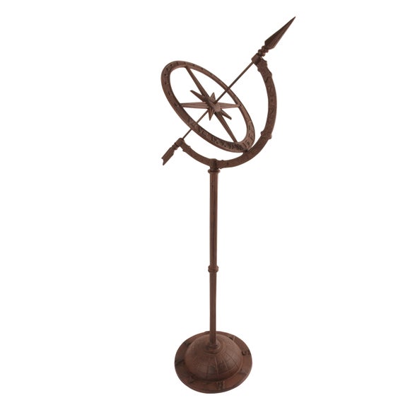 Fallen Fruits Traditional Cast-Iron Garden Sundial on Pole