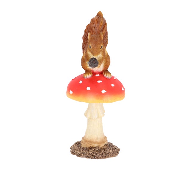 Fallen Fruits Squirrel & Fly Agaric Garden Ornament