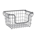 Grey Stackable Wire Kitchen Storage Basket