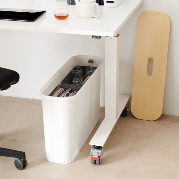 SmartStore Collect Slim 46L White Recycling Bin with Inner Compartments