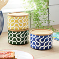 Elements Wigley Patterned Stackable Kitchen Canisters – Set of 3