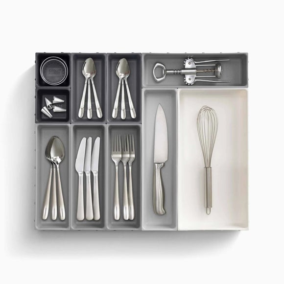 Joseph Joseph 10-Piece Modular Drawer Organiser Set – Grey