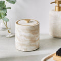 Marble-Effect Resin Tall Storage Pot with Lid