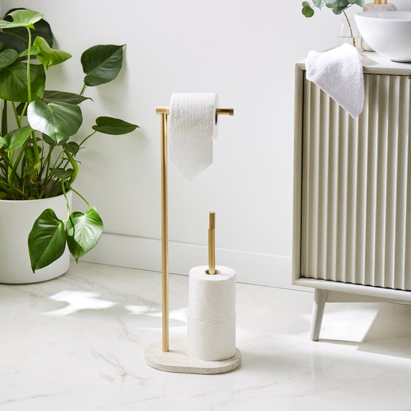 Minimal Luxe Gold Marble-Effect Toilet Butler