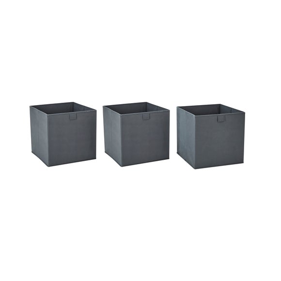 Grey Collapsible Storage Boxes – Set of 3