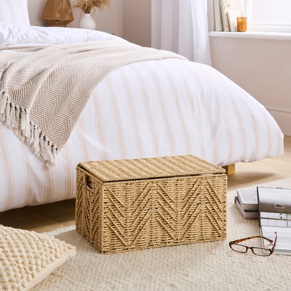 Small Global Herringbone Storage Trunk