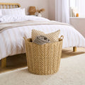 Global Herringbone Round Storage Basket