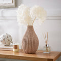 Ribbed Stone Bottle Decorative Vase