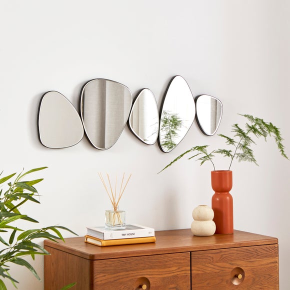 Contemporary Pebble Shapes Wall Mirror