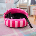 Rosewood Pink Striped Cosy Cat Cave Bed