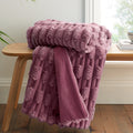 Bianca Carved Faux Fur Soft Throw – Dusty Pink 150 × 200cm
