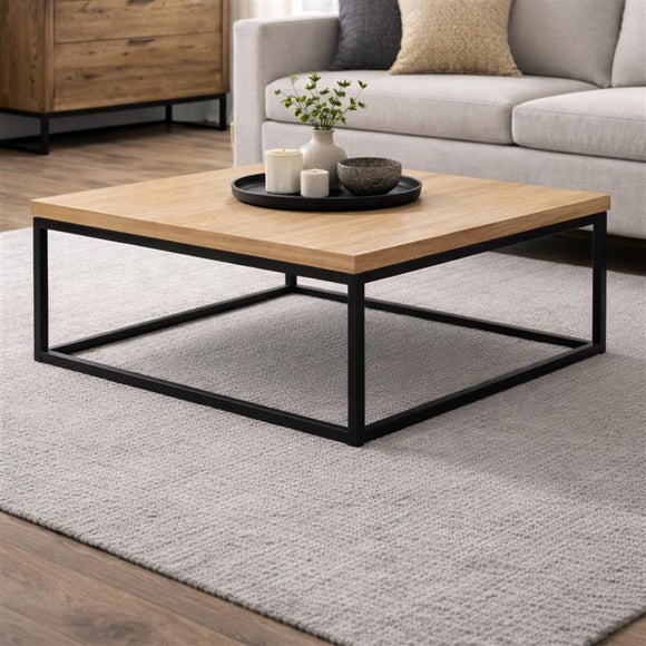 Brooklyn Square Dark-Oak & Metal Coffee Table