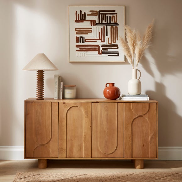 Juni Extra Wide Mango Wood Sideboard – Light Wood