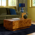 Seana Burl-Veneer Coffee Table – Dark Wood