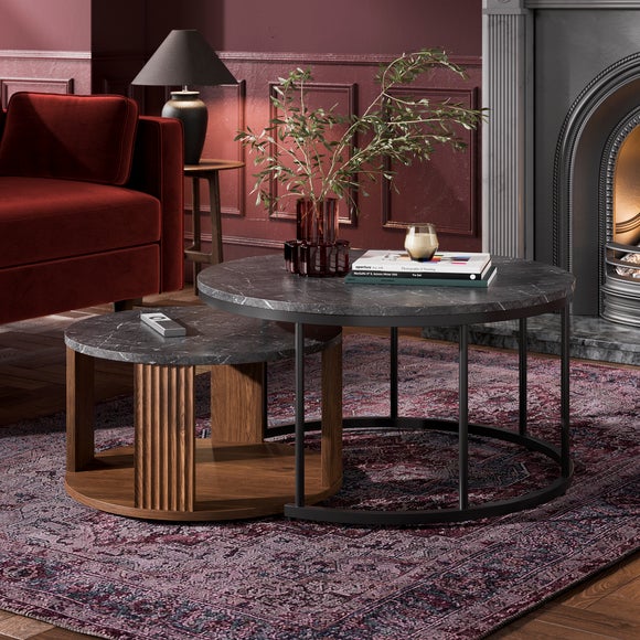 Georgi Marble-Effect Nest of Coffee Tables