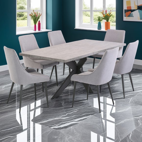 Rimini Light Grey Extendable Dining Table – 6 to 8 Seater