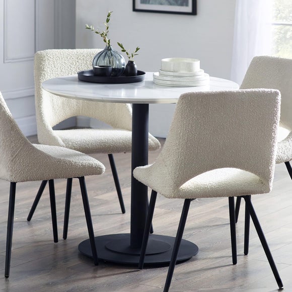 Luca Marble Round Dining Table – 4 Seater