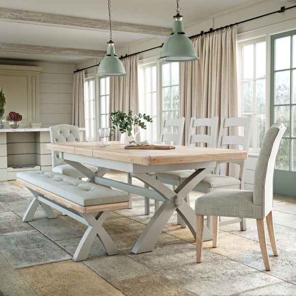 Salcombe Cross-Leg Extendable Dining Table – 6 to 8 Seater