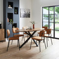 Xavi Oval Oak Parquet Dining Table – 6 Seater
