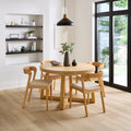 Judah Modern Oak Round-to-Oval Extendable Dining Table – 4 to 6 Seater