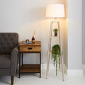 Beaumont Wooden Plant-Stand Floor Lamp