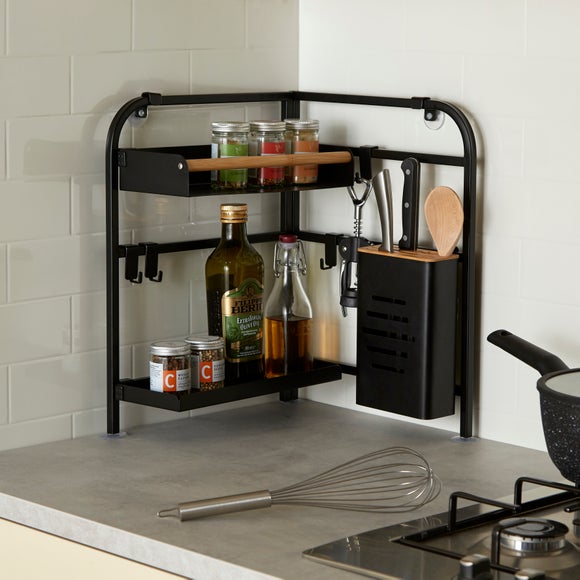 Industrial Black Corner Kitchen Storage Rack