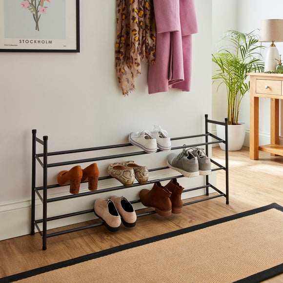 Expandable 3-Tier Metal Shoe Storage Rack