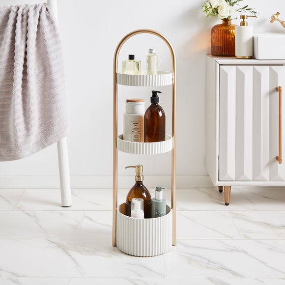 Modern Luxe Ribbed Bathroom Storage Caddy