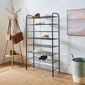 Black Metal 8-Tier Shoe Rack – Holds up to 32 Pairs