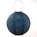 Marrakesh Pattern Round Solar Garden Lantern – Deep Blue
