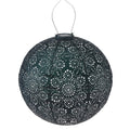 Fiore Pattern Round Solar Garden Lantern – Decorative Hanging Light