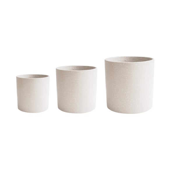 Valetta Terrazzo Effect Cement Indoor Planters – Set of 3