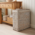 Whitewashed Wicker Slimline Laundry Basket