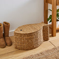 Natural Seagrass Fish-Shaped Pet Toy Storage Basket with Lid – 56cm