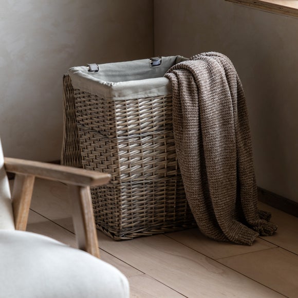 Cedar & Sage Lina Lined Rectangular Laundry Basket